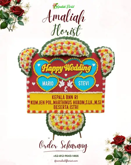 Papan Bunga Pernikahan Teluk Karang